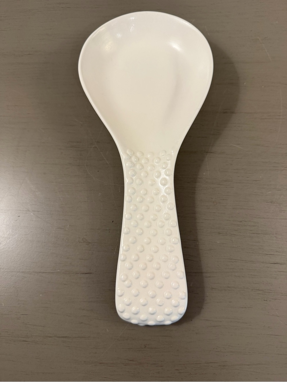Prima Design Ceramic Spoon Rest White Hobnail Pattern Matte Finish Cottagecore